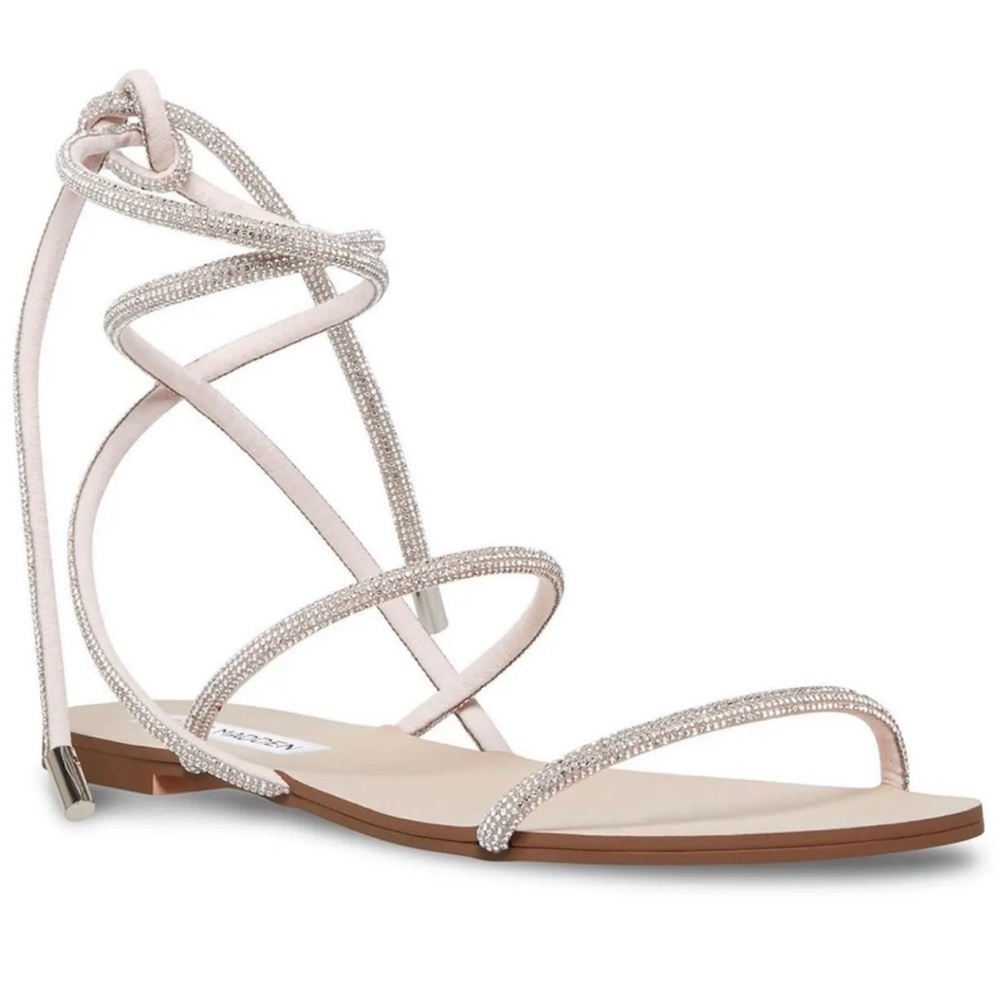 NEW Steve Madden Twirl R Lace up Rhinestone Sandals sz 7.5